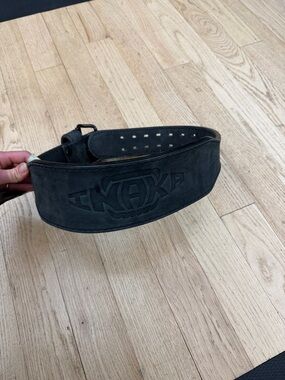 Inaka Power Black Embossed Leather Weight Belt Excellent Condition